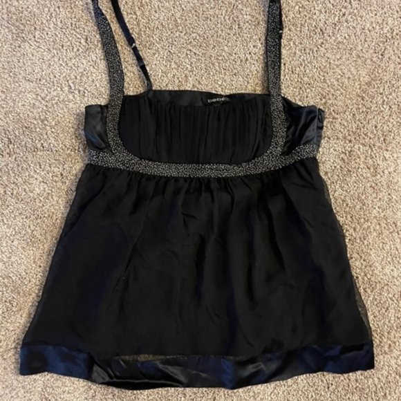 Black Gathered Bodice top - Picture 1 of 7